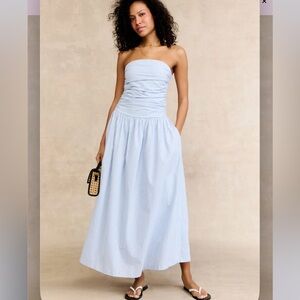 Joe's Jeans The Reina Strapless Linen Blend Midi Dress